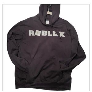 Comfy roomy black men’s hoody for the Roblox gamer Size L